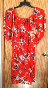 THALIA SODI WOMENS SUMMER 3 WAY DRESS SIZE LARGE red floral sundress New BAJA - Picture 1 of 12