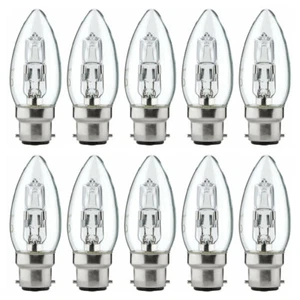 10-Pack of Luminizer 42W = 55W BC/B22 Clear Candle Halogen - Warm White / Dim... - Picture 1 of 1