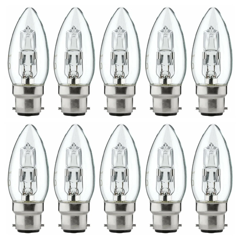 10-Pack of Luminizer 42W = 55W BC/B22 Clear Candle Halogen - Warm White / Dim... - Image 1 of 1