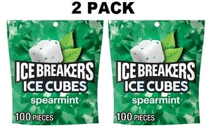 ICE BREAKERS Ice Cubes Spearmint Sugar Free Chewing Gum Pouch 8.11oz - Picture 1 of 9