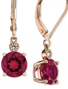 Lab-Created Sapphire (2-7/8 ctw)) & White Sapphire Earrings in SS RUBY NWT$150 - Picture 1 of 17