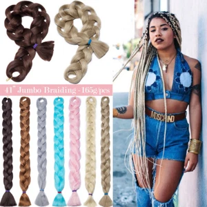 Real Long Jumbo Braiding Hair Straight Highlight Box Braid 82" Natural Hair 165g - Picture 1 of 22
