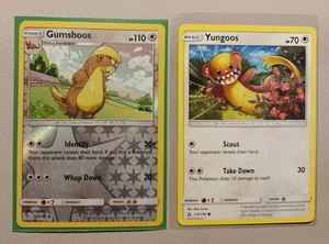 Gumshoos 113/156 reverse holo & Yungoos 112/156 Pokemon card SM Ultra Prism NM - Picture 1 of 1