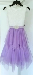 Emily Rose Big Girl's Soutach Sequins Jewel Waist Fairy Hem Fanciful Dress-10 - Picture 1 of 5