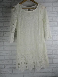 Dotti womens pencil dress 10 white floral lace Cotton Nylon - Picture 1 of 11