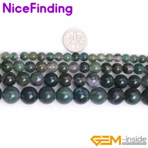 Cuentas sueltas de ágata verde natural fabricación de joyas de 15" 2 mm agujero grande al por mayor - Imagen 1 de 32