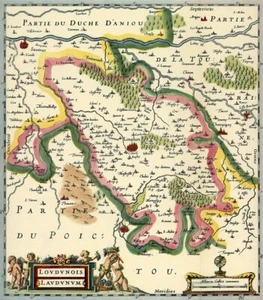 Reproduction carte ancienne - Loudunais XVIIè - Imagen 1 de 1