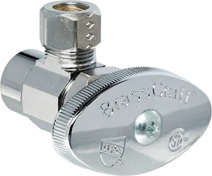 BrassCraft 21 Compression Multi-Turn Angle Valve 1/2"Inlet 1/4" Outlet OCRO9X C1 - Picture 1 of 4