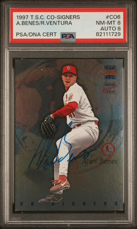 Robin Ventura Benes 1997 Topps Stadium Club Cofirmantes Doble Auto SP PSA 8 POP 1 Foto 1 de 1