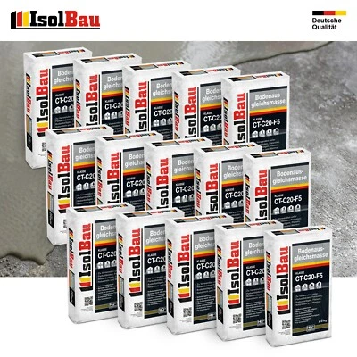 ISOLBAU Bodenausgleichsmasse 2-20mm Ausgleichsmasse 15 x 25kg Selbstnivellierende C20