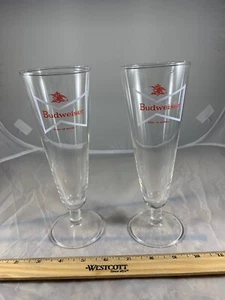 LQQK, Two Vintage Budweiser King Of Beers Glass Mug - Ht 8 1/2" - Picture 1 of 6