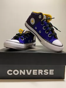 Converse Chuck Taylor All Star Blue Yellow high hi top KIDS YOUTH SIZE US 11 - Picture 1 of 10