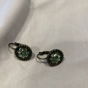 Lia Sophia Citrus Green & Yellow  Earrings w/Antique findings