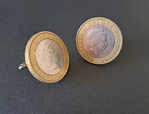 Silver Plated £2 Coin Cufflinks - Picture 1 of 1