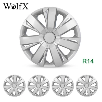 14" 4PCS Wheel Covers Full Rim Snap On Hub Caps for R14 Mitsubishi Mirage Lancer Foto 1 de 4