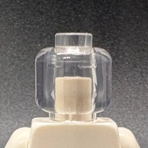 Lego New Transparent Minifig Head Clear Solid Color Statue Monochrome Plain - Picture 1 of 2