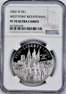 2002 WEST POINT Silver Dollar $1 NGC PF70💥FLAWLESS QUALITY💥 - Picture 1 of 5