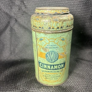 Seltene antike Saginaw Medicine Co Michigan Zimt Gewürz Dose halbes Pfund - Bild 1 von 11