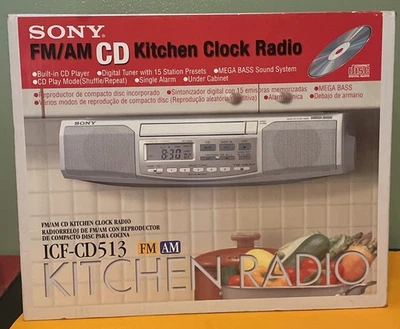 Sony ICFCD513 Under-Cabinet Clock Radio - White - Image 1 of 4