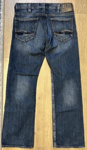 Pantalones de mezclilla elásticos Silver Jeans Co. Zac para hombre 33 x 34 azul pierna recta - Imagen 1 de 5