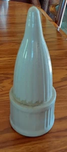 Ceramic Ribbed CONE VASE For Cemetery Flowers Possibly Red Wing - Picture 1 of 7