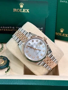 Rolex Datejust 36 126231 Jubilee Steel & 18K Rose Gold MOP Diamond Dial - Picture 1 of 10