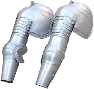 🎃 Juego de armadura de mano completa de caballero par de placas de armadura de acero al carbono real adulto sólido - Imagen 1 de 16