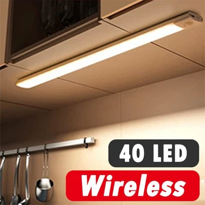 Motion Sensor LED Under Cabinet Closet Light USB Rechargeable Kitchen Lamp Strip - Image 1 of 4