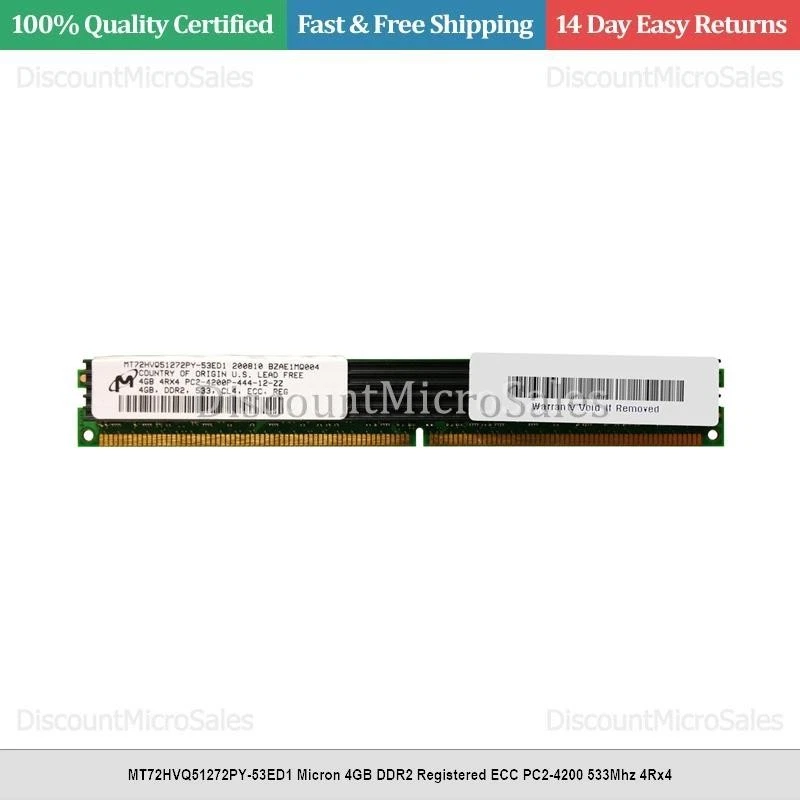 MT72HVQ51272PY-53ED1 Micron 4GB DDR2 Registered ECC PC2-4200 533Mhz 4Rx4 - Image 1 of 1