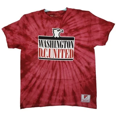 Washington D.C. United Mitchell & Ness MLS Large Shirt Team Logo Red Tie Dye NWT - Image 1 of 4