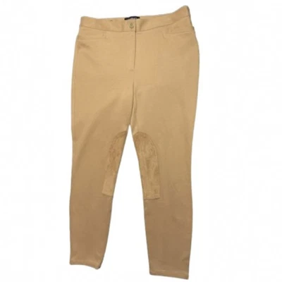 Pantalones de montar Talbots ecuestres bronceados parche en el tobillo hasta la rodilla NUEVO SIN ETIQUETAS 8 Foto 1 de 4
