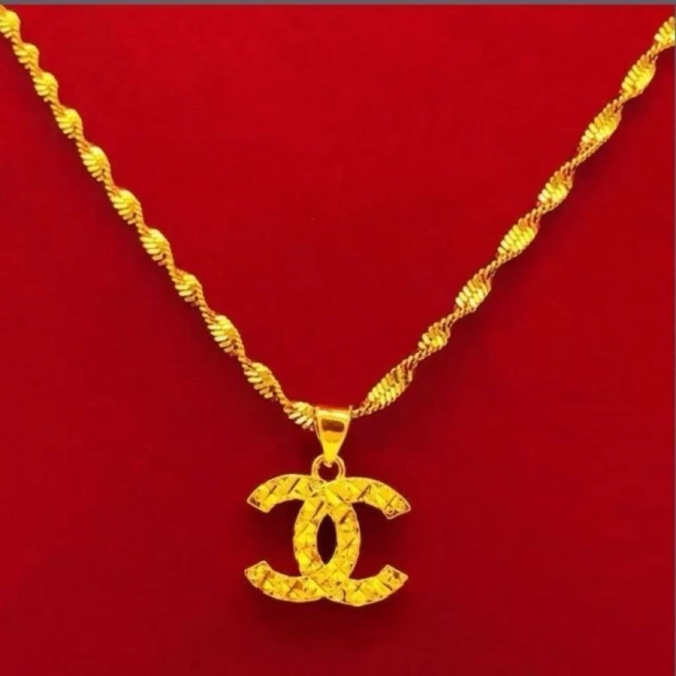Delicate golden double C necklace, exquisite style necklace for gift to loved on - Image 1 of 4