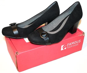Eurosoft by Sofft Women's Shoes Black 9M Suede Faux Leather Buckle Heel Pumps - Picture 1 of 8