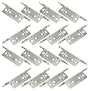 16pcs Folding Flush Hinges: Foldable Metal Butt Hinges For Kitchen Cabinets And - Picture 1 of 20