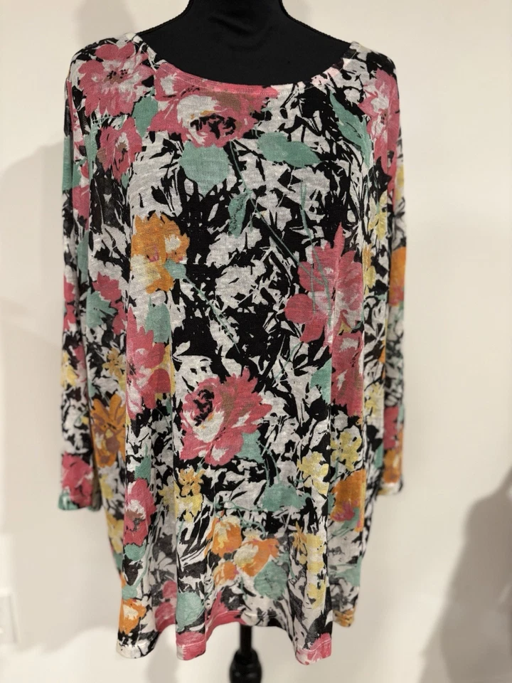 Suéter Ligero Tejido 100% Lino Floral LAUREN RALPH LAUREN Talla Grande 3X Foto 1 de 4