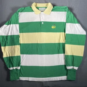 Vintage Masters Tournament Rugby Shirt Langarm Herren Medium Stripe 90s Golf - Bild 1 von 6