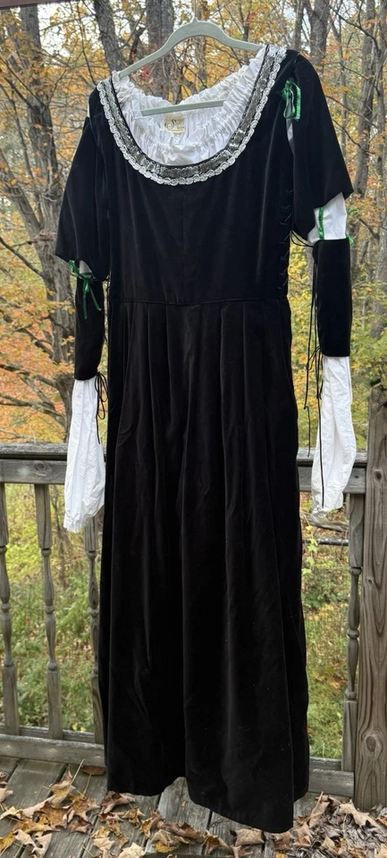 NWT Sofi’s Stitches Black Velvet Medieval Gown W/ Detachable Sleeves And Chemise - Image 1 of 4