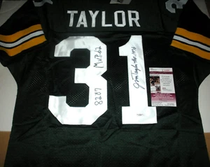 JIM TAYLOR GREEN BAY PACKERS,HOF JSA/COA SIGNED OFFICIAL LICENSED RUSSELL JERSEY - Picture 1 of 2