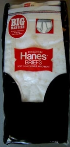 NEW VTG 70s NOS 1977 Hanes Briefs White Blue Black stripe USA MADE 46 #740 - Picture 1 of 6