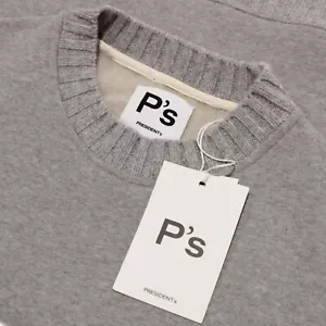 President's NWT Crew Neck Sweater Size Medium in Gray Cotton/Cashmere Blend - Picture 1 of 10