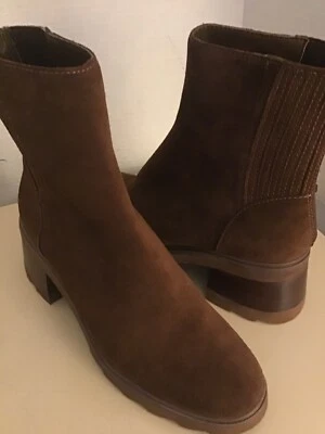 Dolce Vita women brown suede platform Chelsea heel boots Size 9 Euro 40 - Image 1 of 4