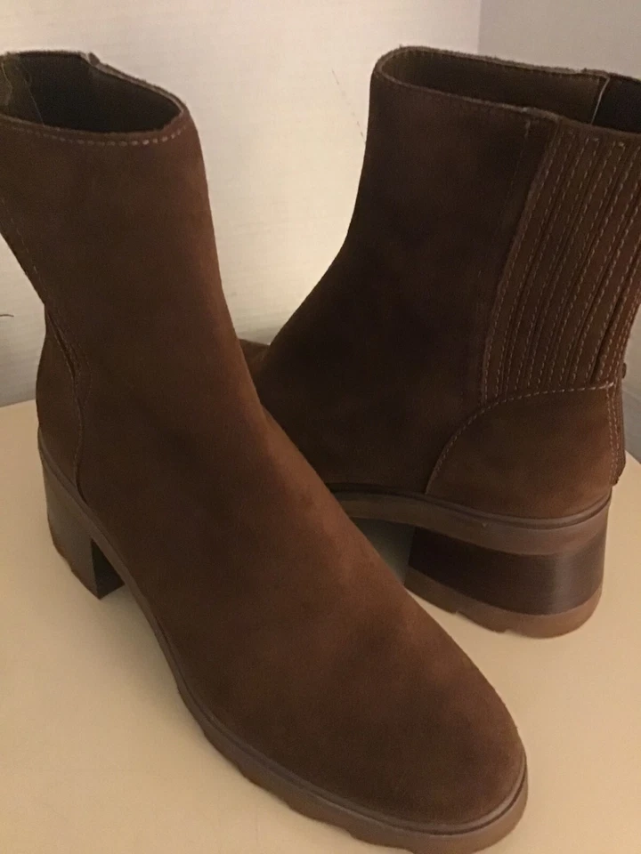Dolce Vita women brown suede platform Chelsea heel boots Size 9 Euro 40 - Image 1 of 4