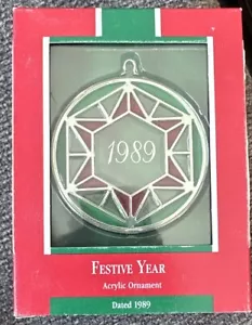 1989 Hallmark Keepsake Ornament “Festive Year”Acrylic Ornament New - Picture 1 of 3