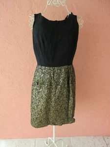 VINTAGE SCHWARZ-GOLDFARBENES PARTYKLEID GRÖSSE 6 - Bild 1 von 5