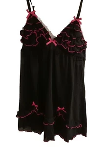 Ann Summers Savanna Baby Doll string set size 8 New with tags Black/Pink - Picture 1 of 7