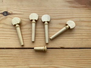 JUEGO DE CLAVIJAS DE VIOLÍN ESTILO BARROCO Y PINES FINALES, MADERA DE BOJ, ¡TAMAÑO COMPLETO 4/4! - Imagen 1 de 1
