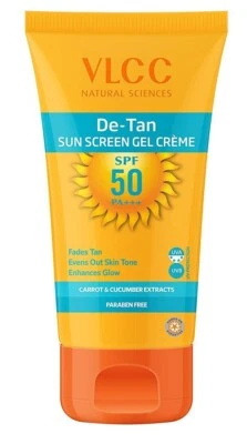 VLCC De Tan Sunscreen Gel Creme, SPF 50, 100g protection from sun’s UVA UVB rays - Image 1 of 3