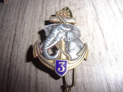 Insigne 3° Régiment de Tirailleurs Sénégalais - RTS - Troupes Coloniales - TDM - Photo 1/2