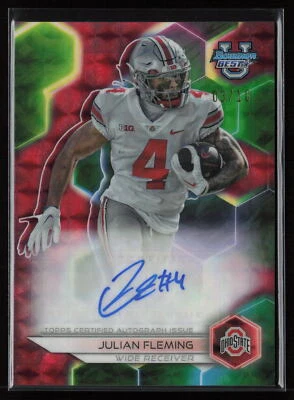 Julian Fleming 2023 Bowman Best University #BOA-JF Red Geometric Auto /10 - Image 1 of 2