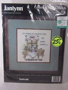 A Reservation Vintage Cross Stitch Kit Janlynn new vintage 80-35 8" X 8" - Picture 1 of 6